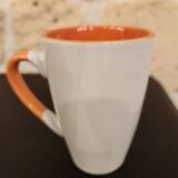 Set of 6 orange and white cups – 10 cl – perfect condition