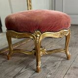 Louis XV Style Footrest in Carved and Gilded Wood Circa 1880