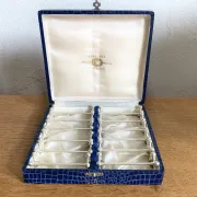 12 knife rests in a box - silver-plated metal by SFAM model Cross