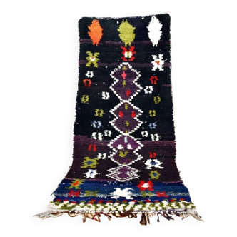 Vintage Moroccan Berber Boucherouite rug 205 x 87 cm (Perfect condition)