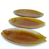 6 vintage fish-shaped plates