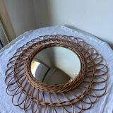 Vintage Rattan Witch Mirror