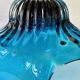 Large blue blown glass fruit bowl