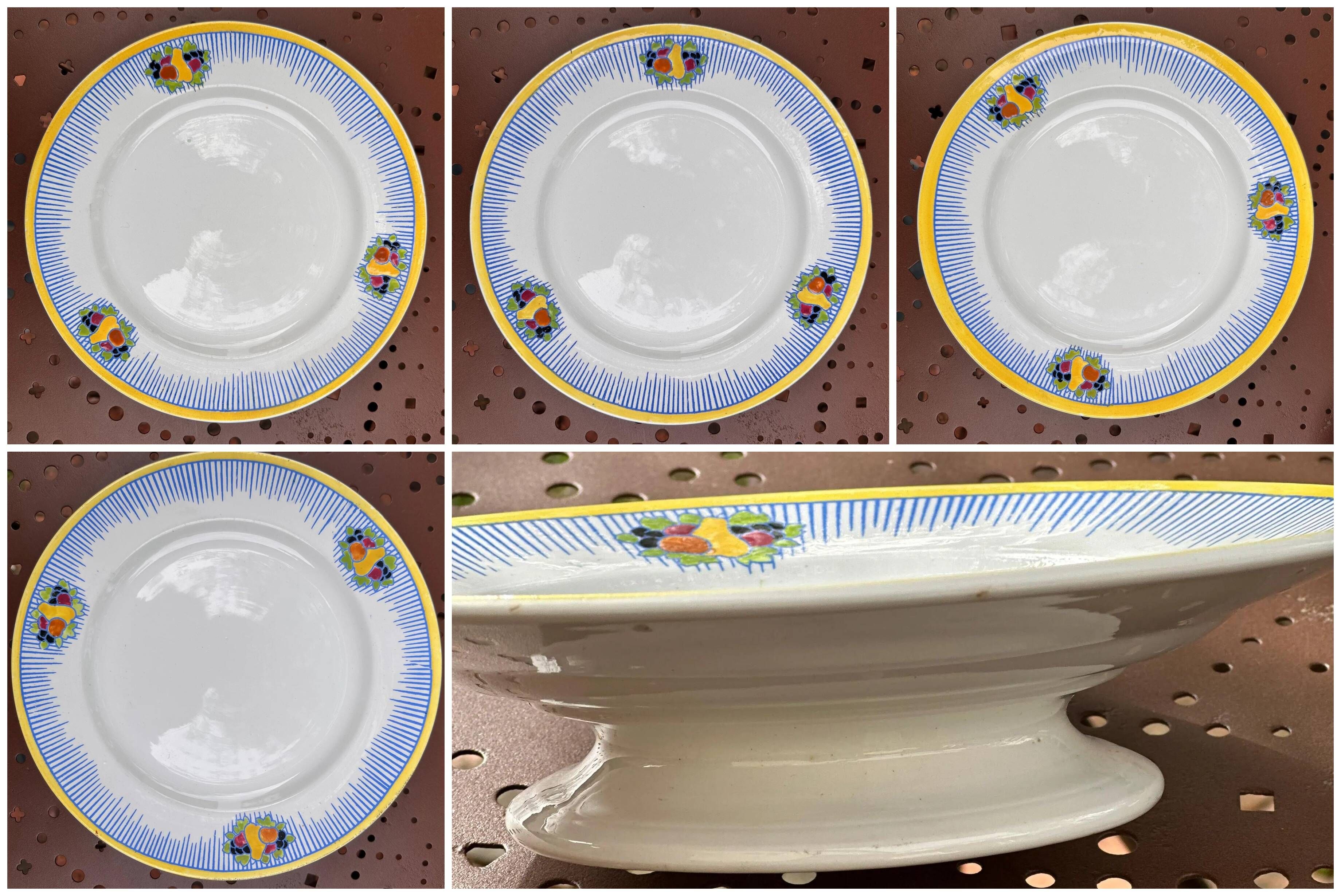 plate + 4 side plates Boch Freres La Louviere Decor
