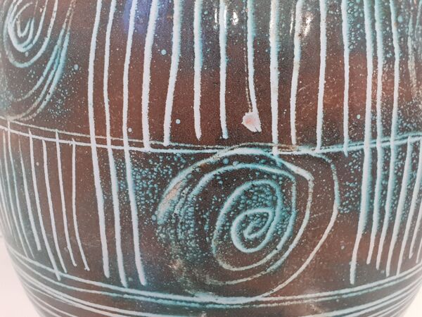 Vase Atelier Roy Montgolfier 1960 vintage