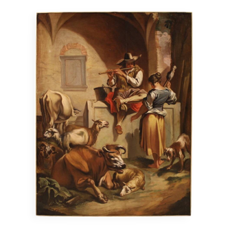 Great 18th century Italian painting, pastoral scene