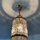 Lustre vintage lanterne doré à pampilles