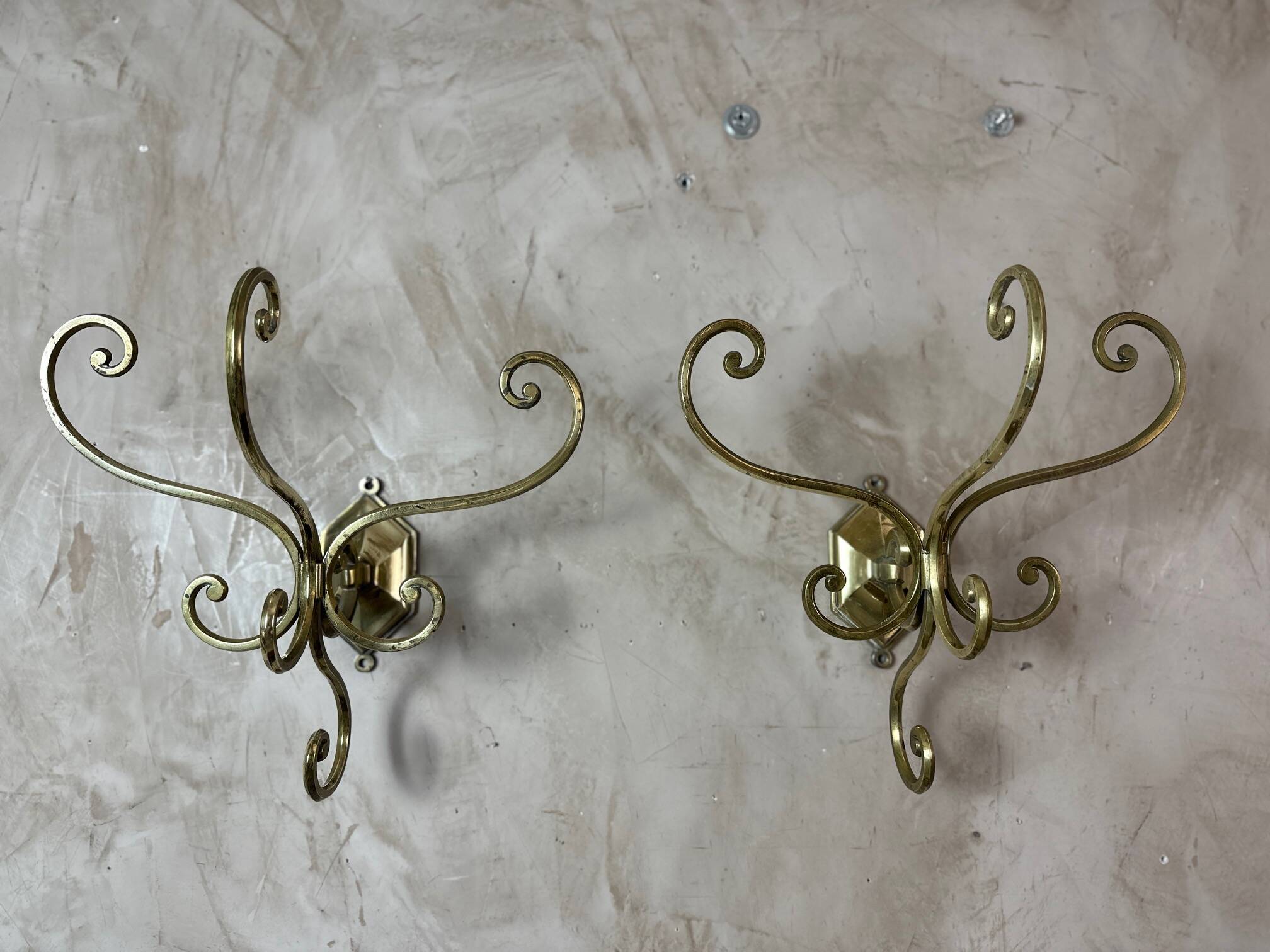 Pair of brass hooks