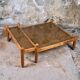 Cane and smoked glass coffee table, France, 1980.