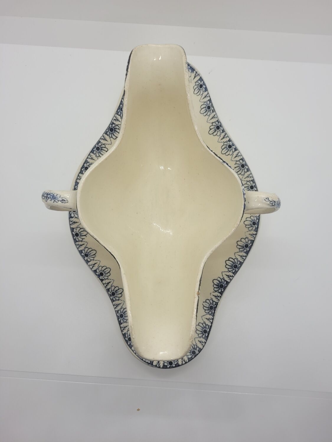 Saucière old earthenware décor Rouen Lunéville K&G