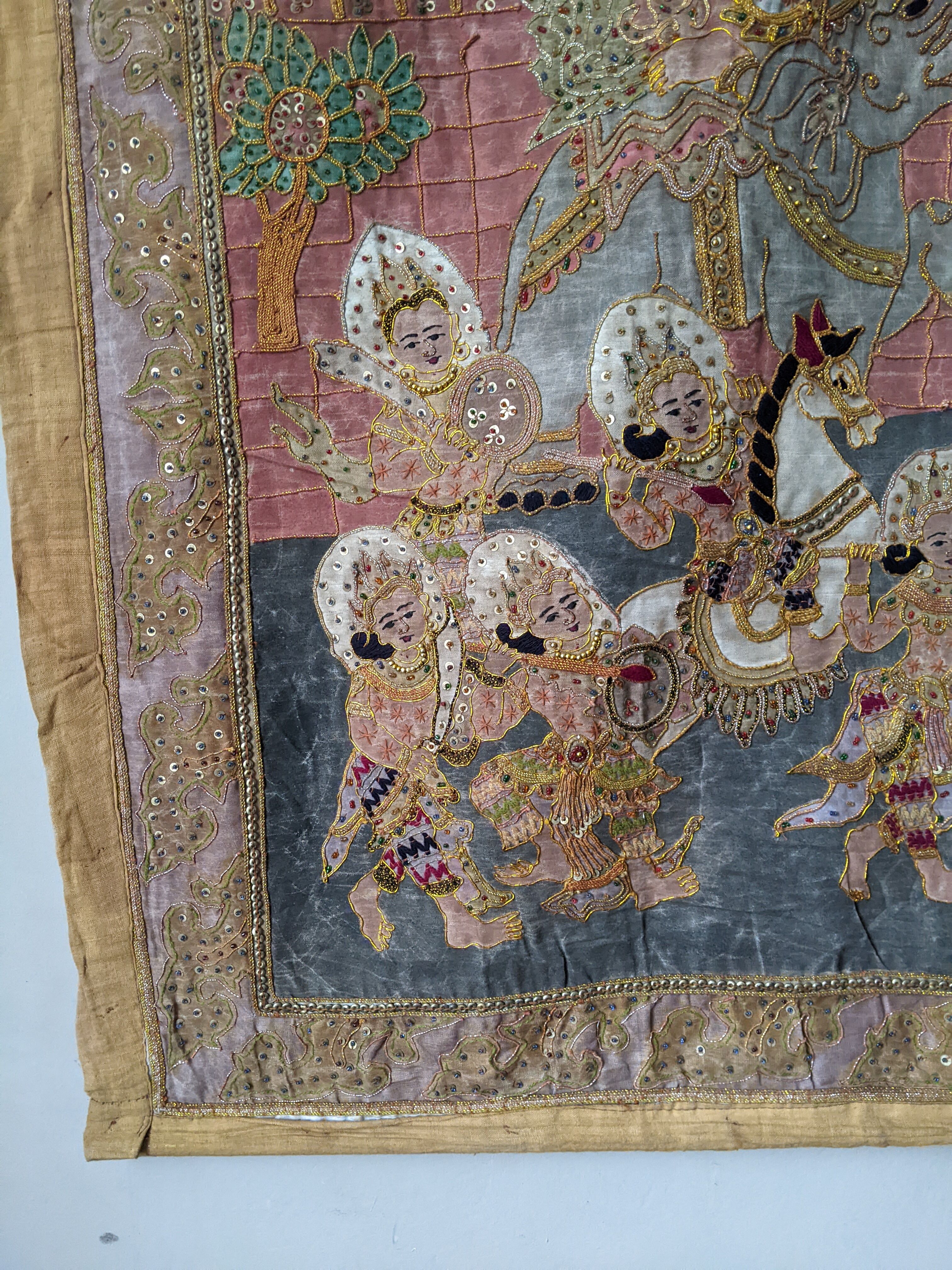 Handmade wall tapestry from Burma