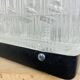 3 square wall lights in chiseled molded glass from the 50s, Holophane