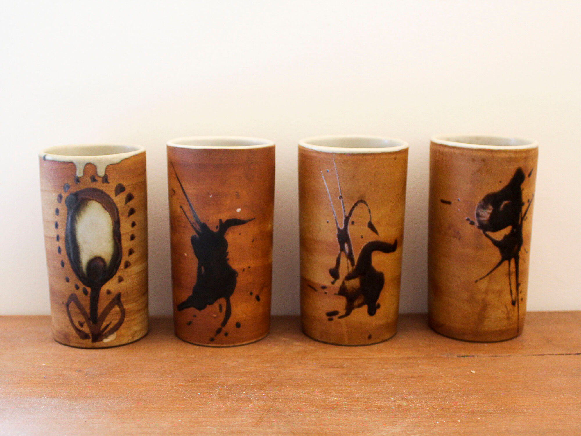 Set of 4 ceramic cups Poterie de la Colombe