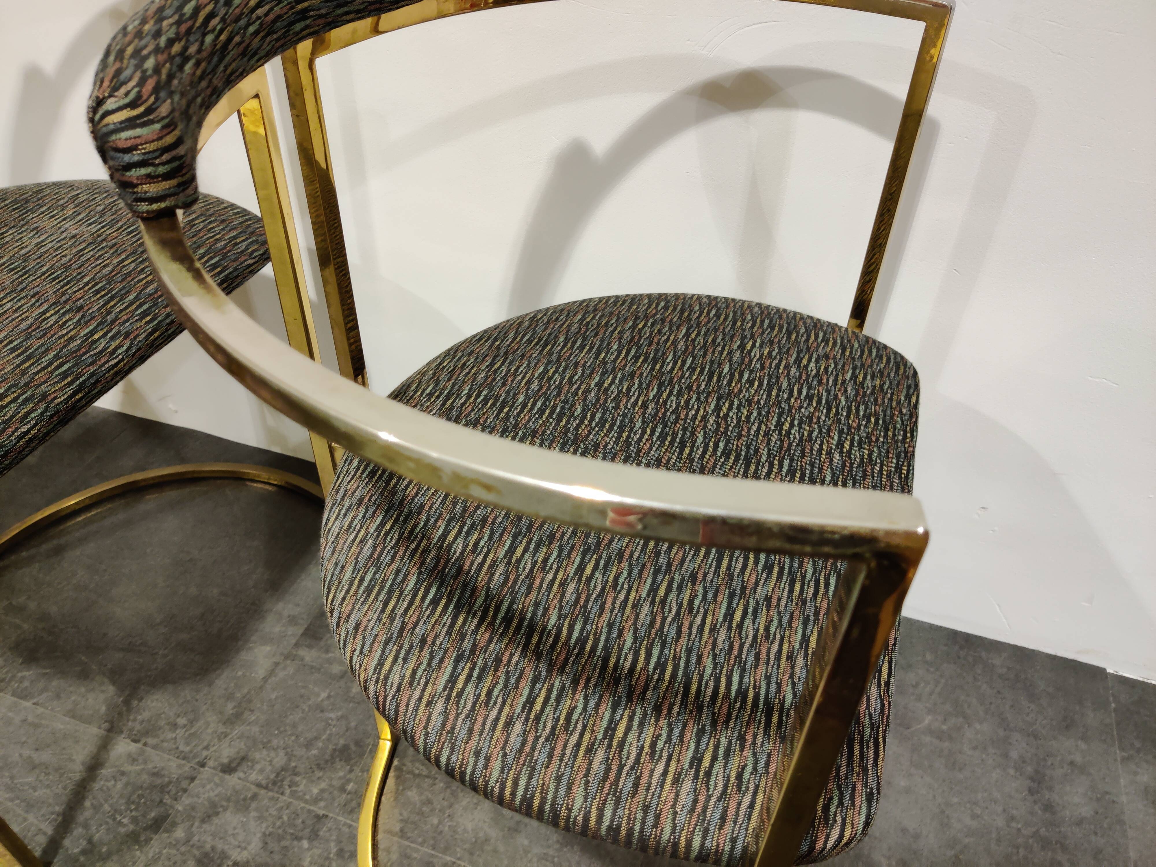 Vintage brass dining room set by Belgochrom, 1970s