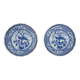 Set of 2 Andrea by Sadek porcelain plates with peacock, Japan 1970's