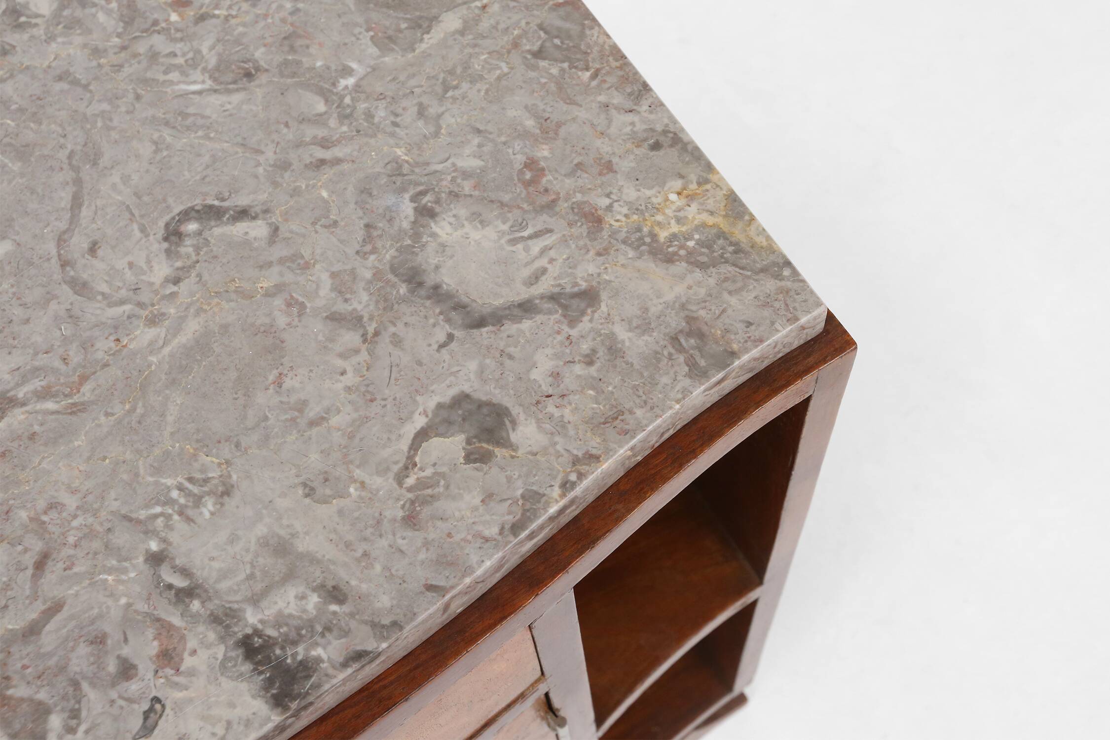 Art Deco cabinet in wood with marble top, France ca. 1930