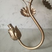 Wall lamp golden metal flowers