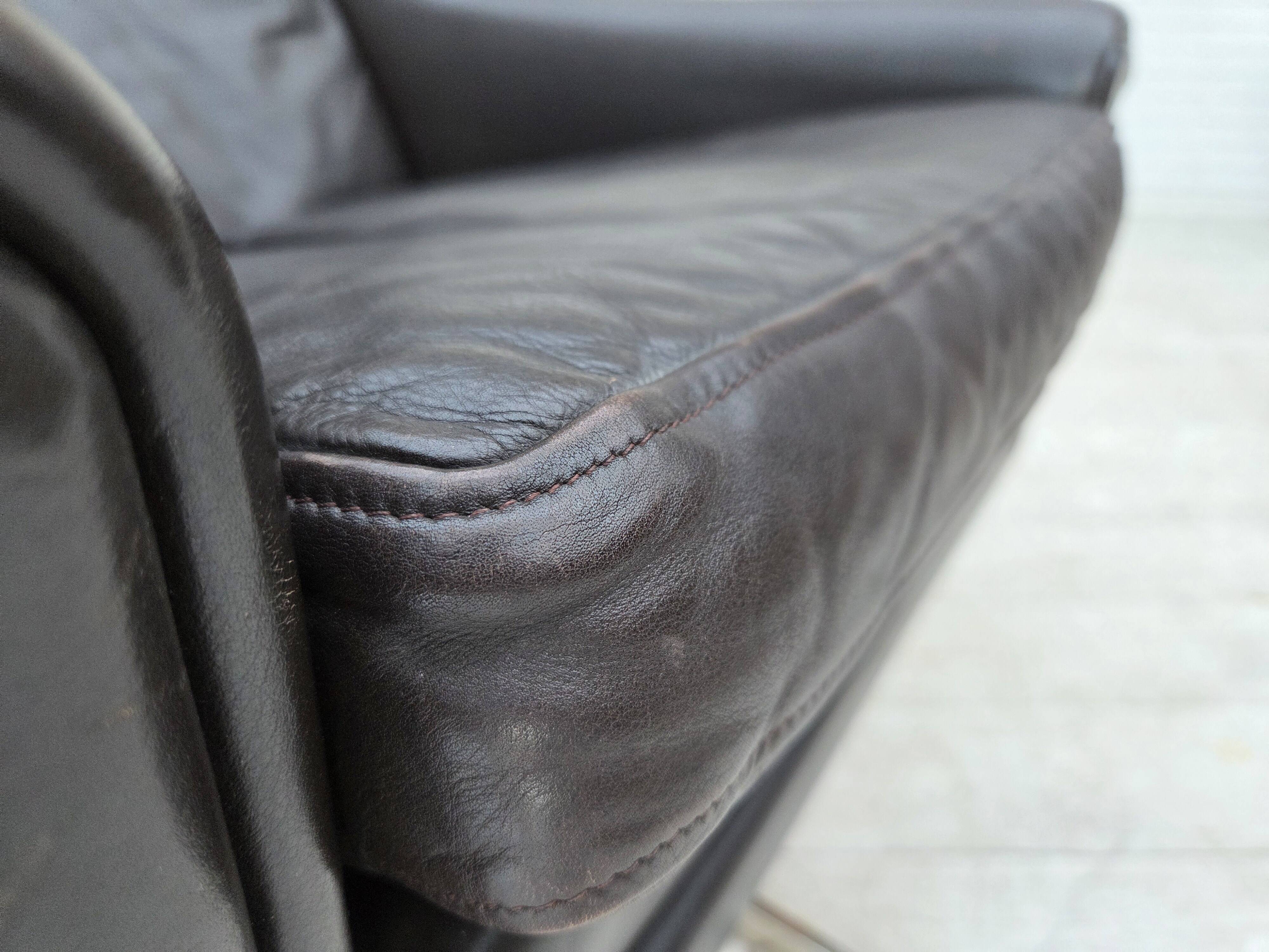 1960s, Danish highback swivel armchair by Aage Christensen, leather.