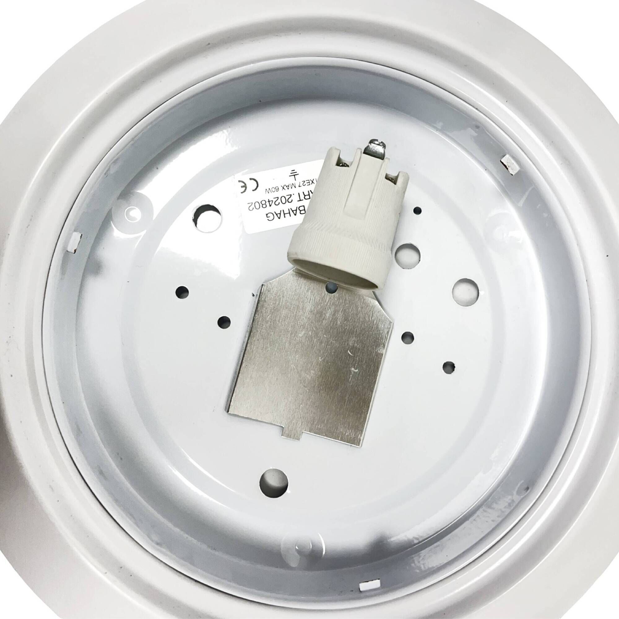 1980s Bahag round ceiling light made of glass and metal