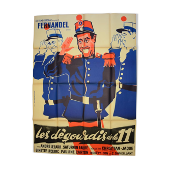 Affiche originale cinéma "Les Dégourdis de la 11ème " 1937 Fernandel