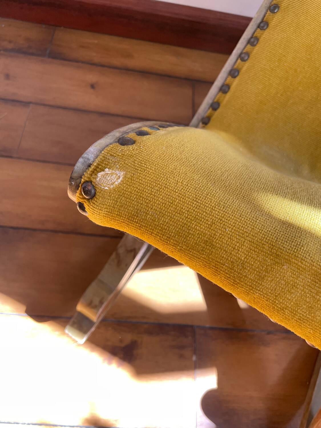 Mustard Velvet Rocking Footrest