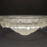 Signed EZAN France Frosted & Clear Glass Icicle Shades - Art Deco Lighting
