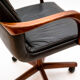 Fauteuil de bureau vintage en cuir