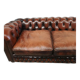 Brown leather chesterfield sofa 3 places
