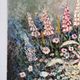 Wildflower bouquet with foxgloves, knife oil painting signed H Barro.