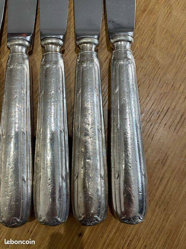 Set of 6 silver-plated knives
