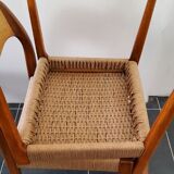 4 Scandinavian chairs by Niels Otto Møller, Danish design, 1950s, wood and rope