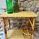 Desserte bar en rotin vintage 2 niveaux