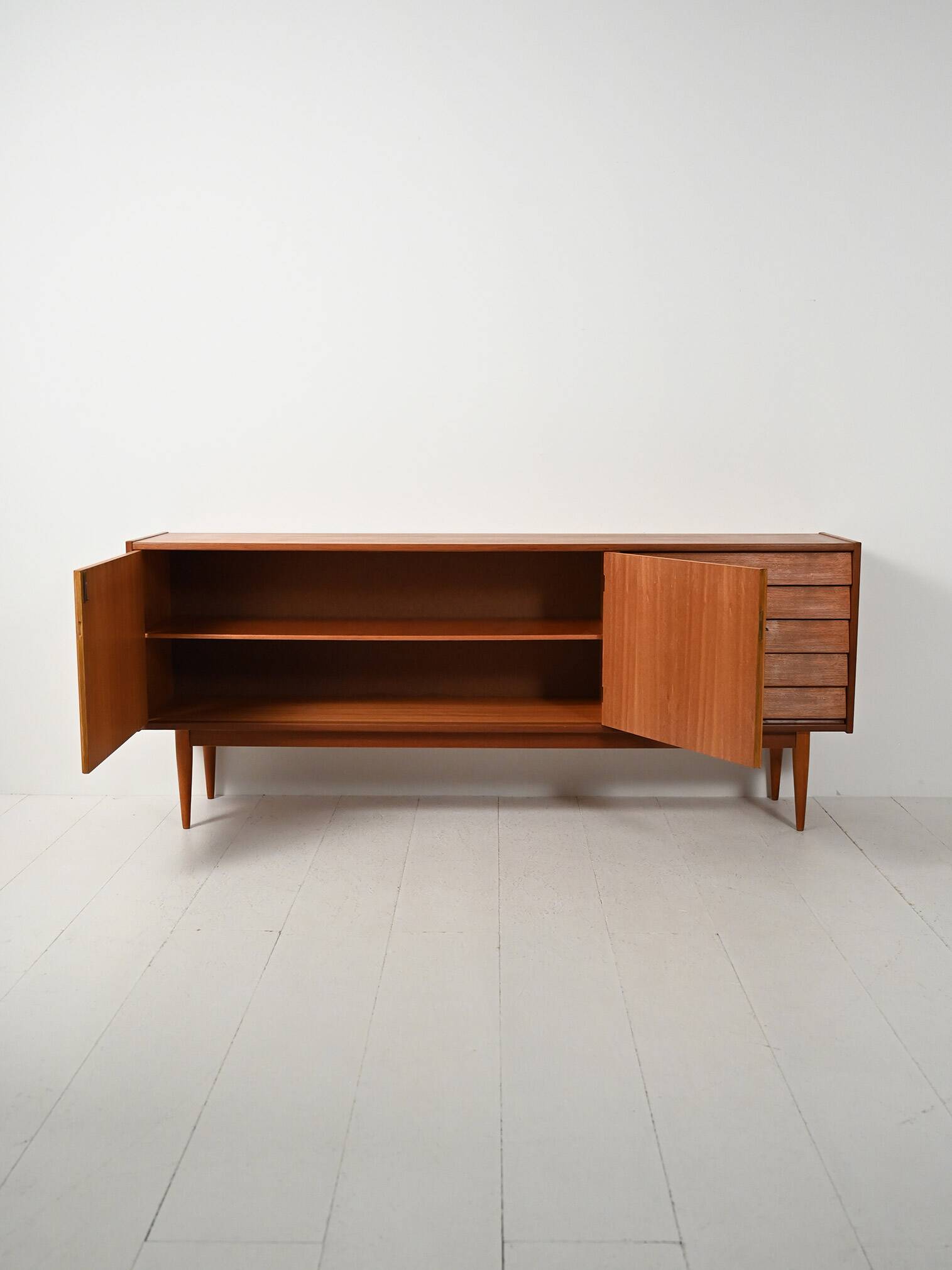 Scandinavian sideboard with tile-style drawers from the 1950s