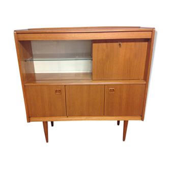 Scandinavian style sideboard with showcase / 60s-70s
