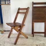 Folding chairs "by the wood fire"