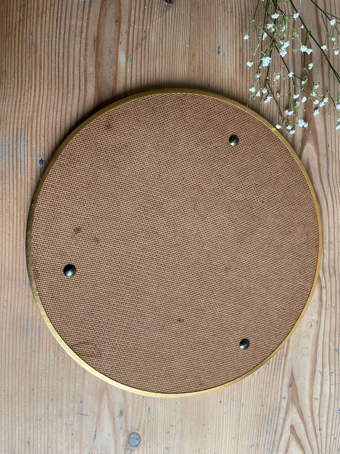Vintage gold round mirror