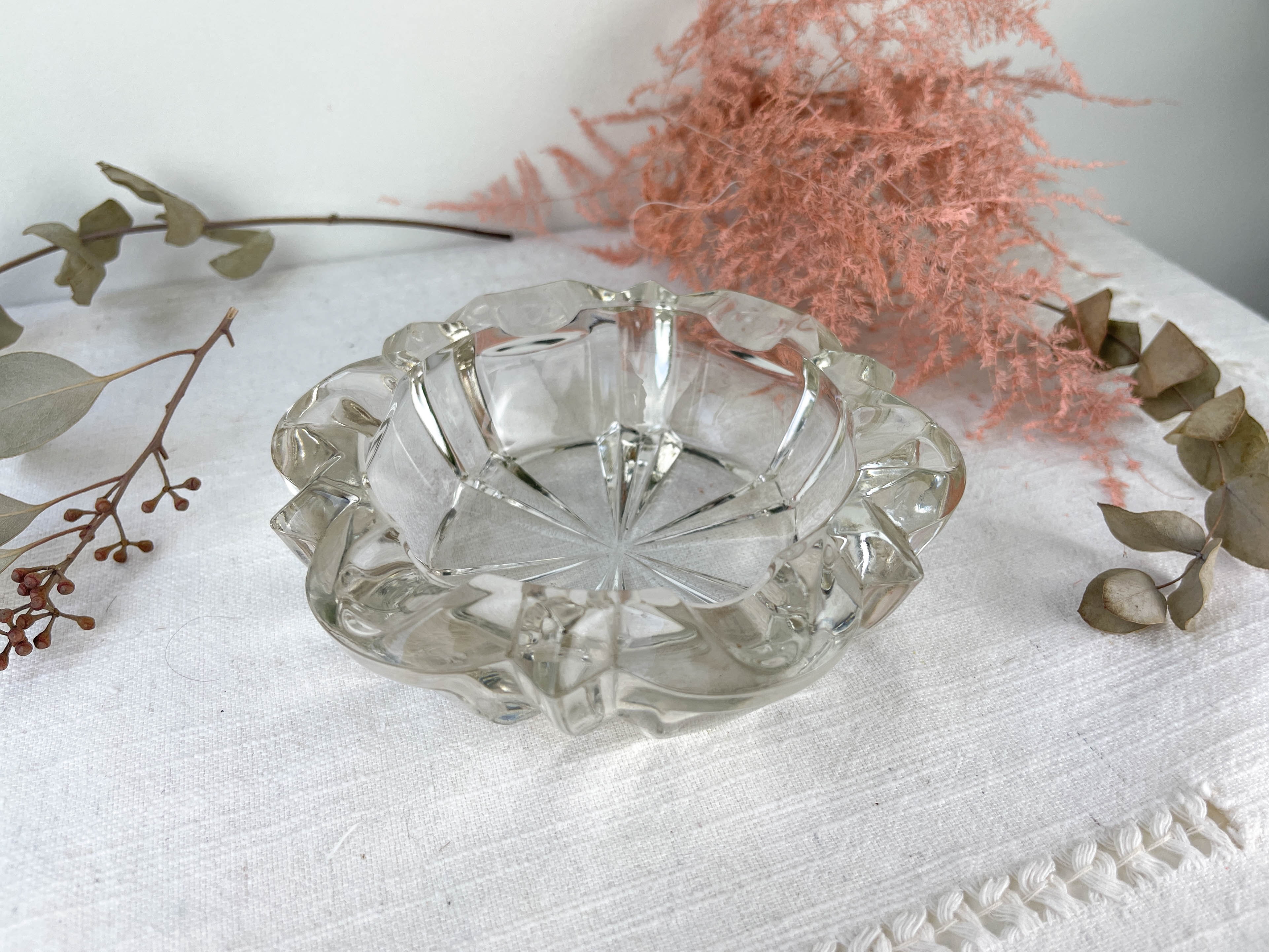Vintage crystal ashtray made in France