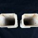 Pair of old enamelled cast iron vases