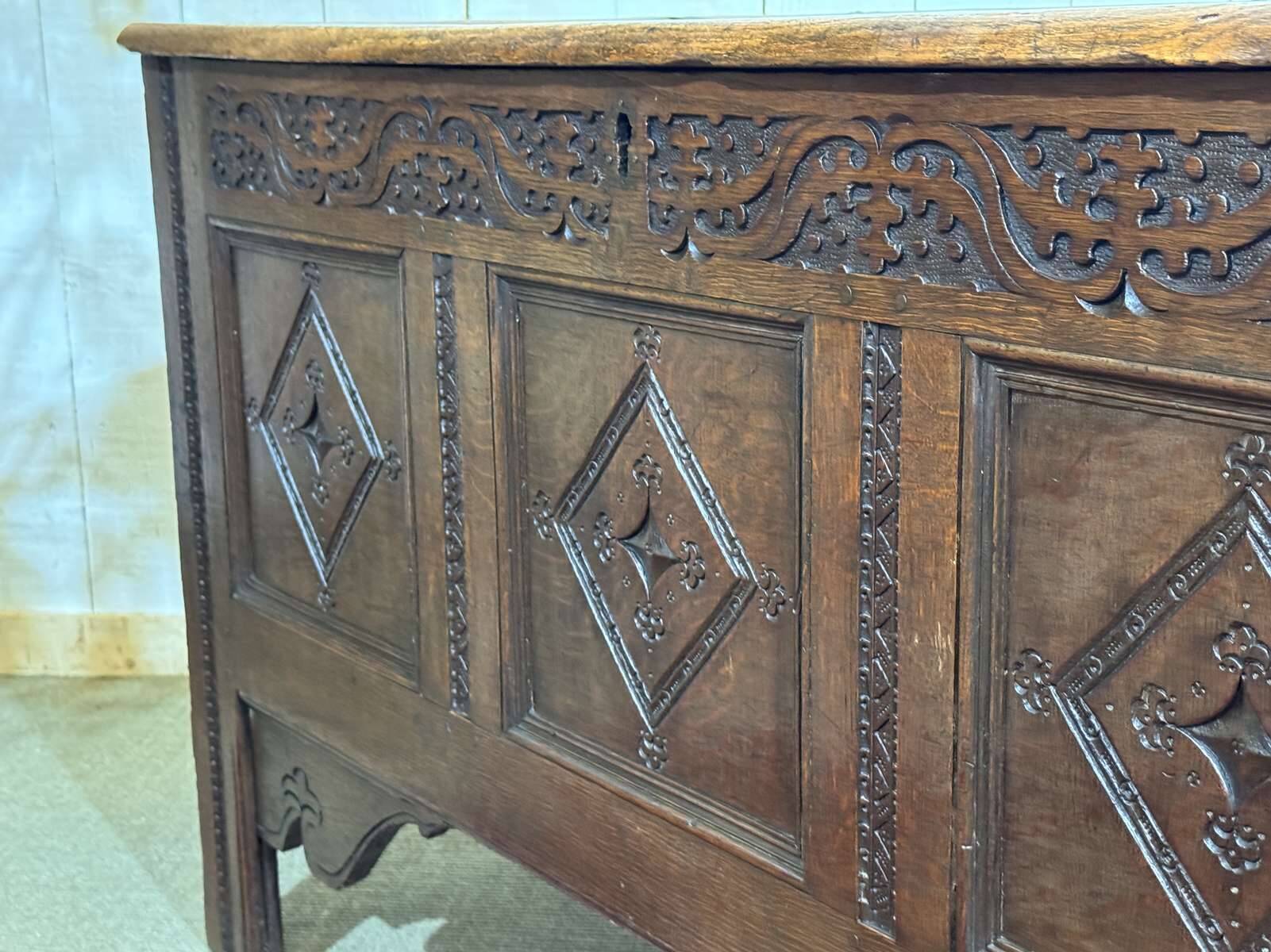 19th-century English oak chest