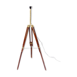 Wooden and brass tripod lamppost