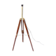 Lampadaire trépied bois et laiton