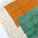 Moroccan Berber carpet blessed ouarain ecru with colorful patterns 148x104cm