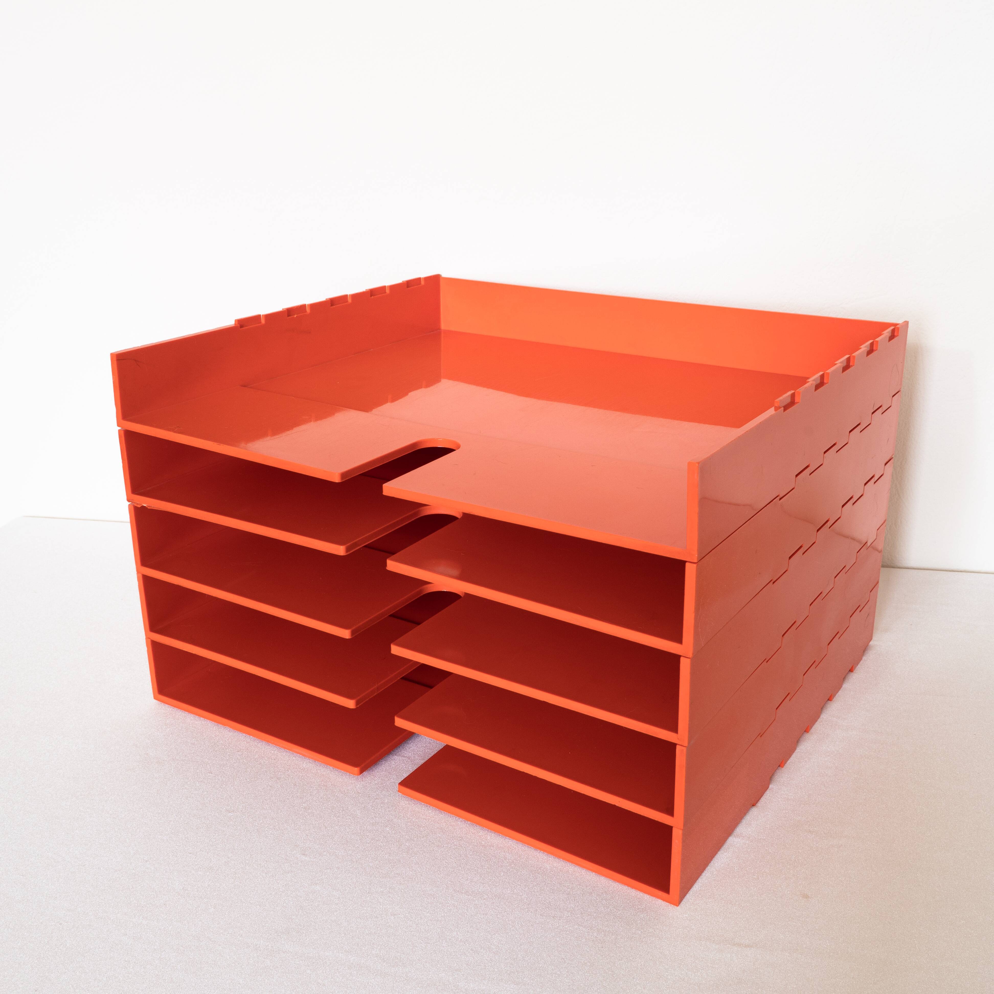 Orange office benches