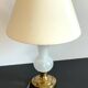 Chic lamp in opaline glass and vintage brass