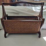 Wood and Vienna straw magazine rack