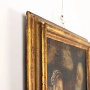 The Holy Family, ancient oil painting on panel, 16th-17th century.