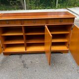 Large English solid wood library from the 19th century, 162cm.