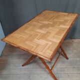 Folding bamboo table