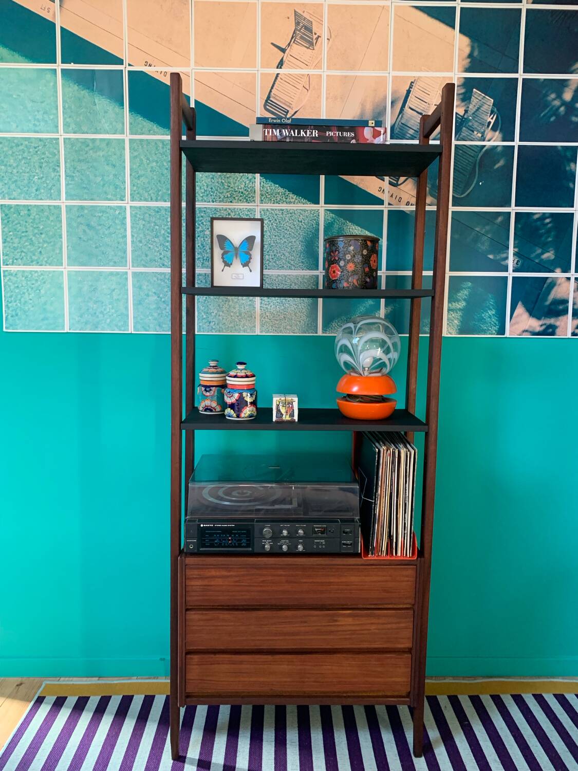 Bibliothèque vintage scandinave