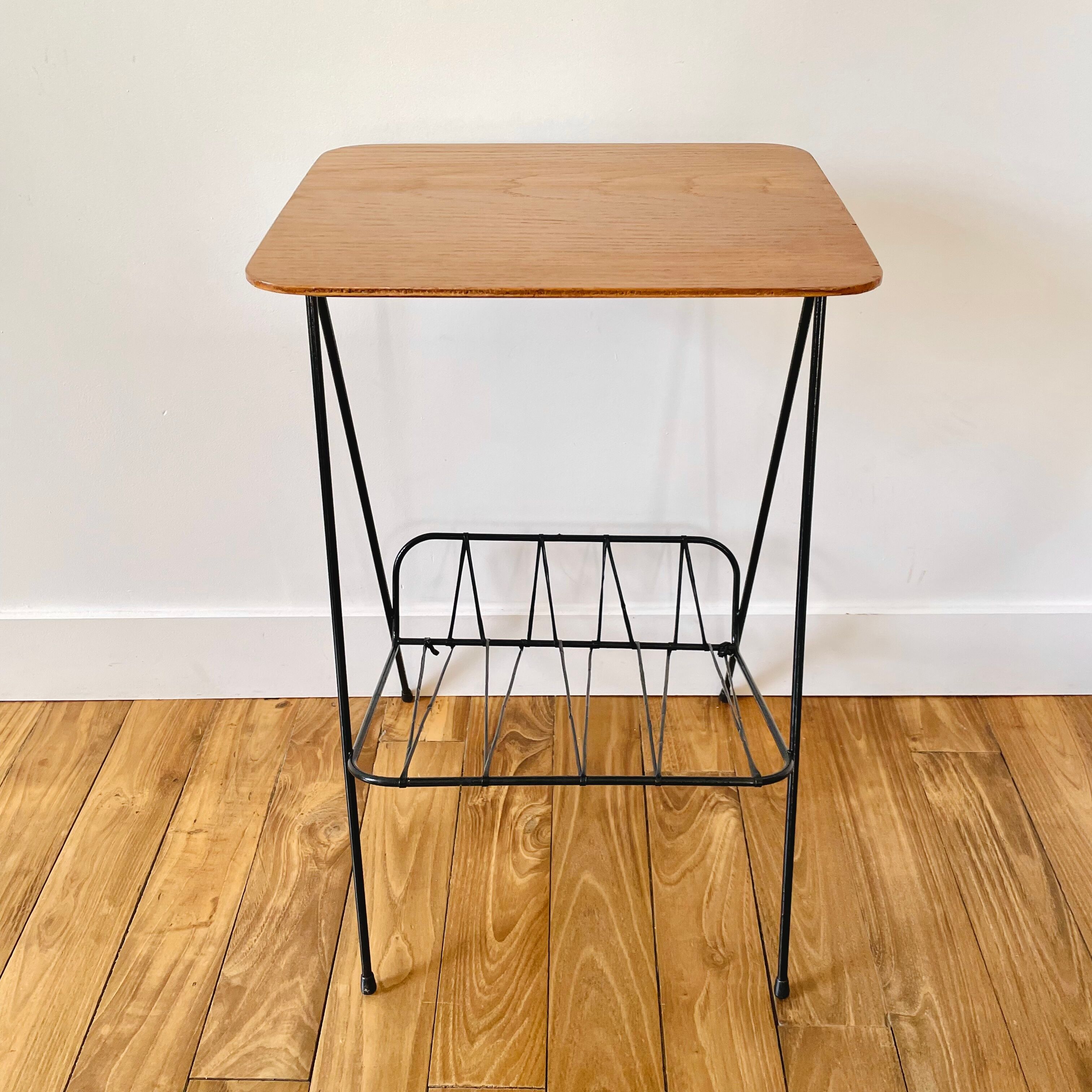 End of sofa metal and wood